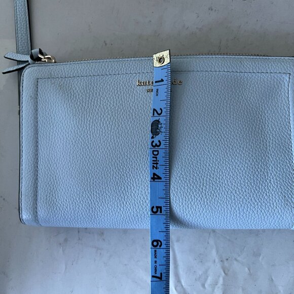 Kate Spade Watercolor Blue Knott Pebbled Leather Crossbody Bag - Picture 12 of 13